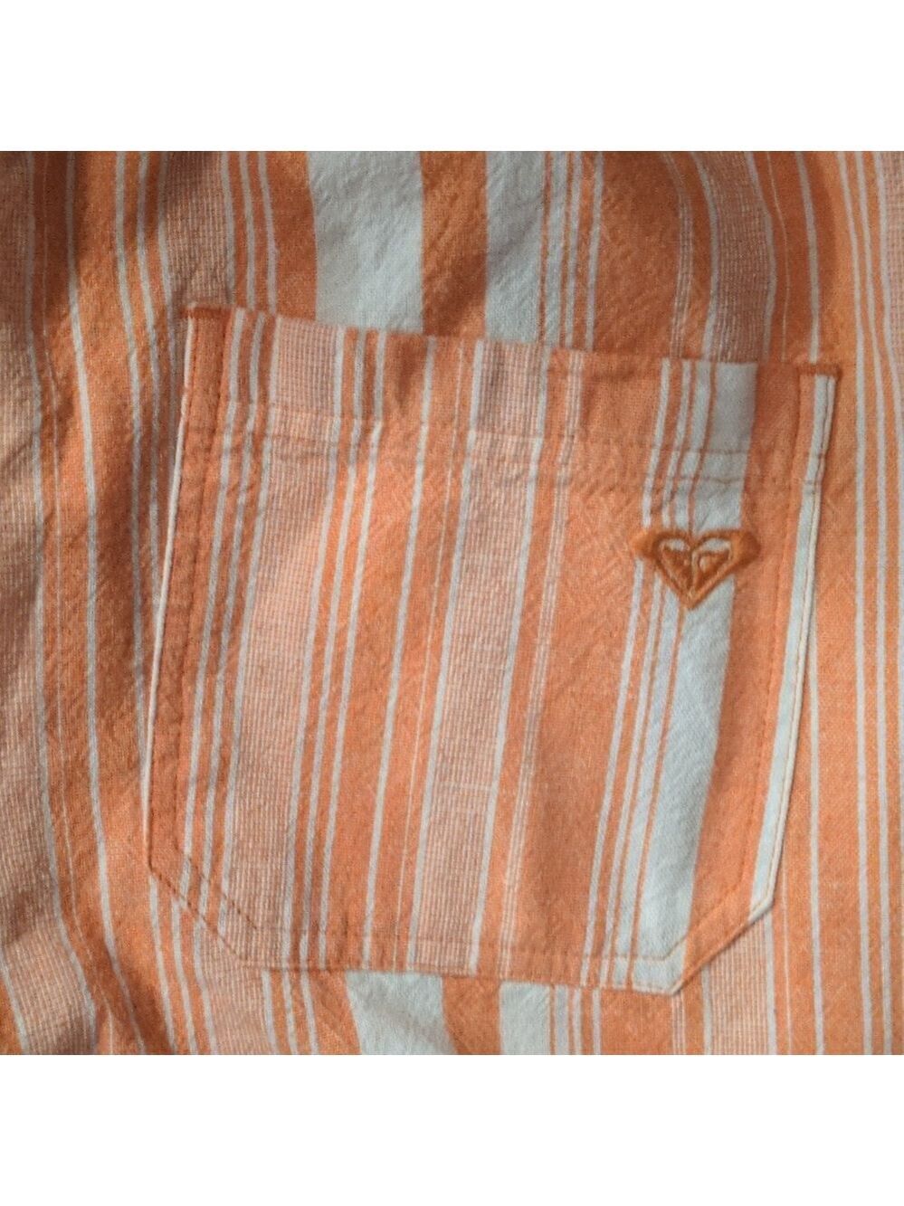Roxy Orange And White Striped Linen Blend Pants Size XL - Picture 3 of 8